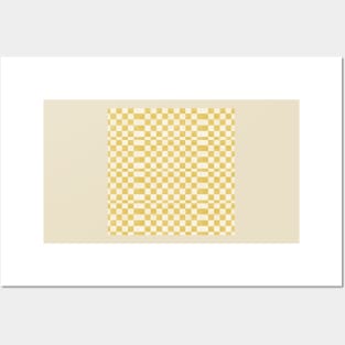 Yellow Checker Pattern Posters and Art